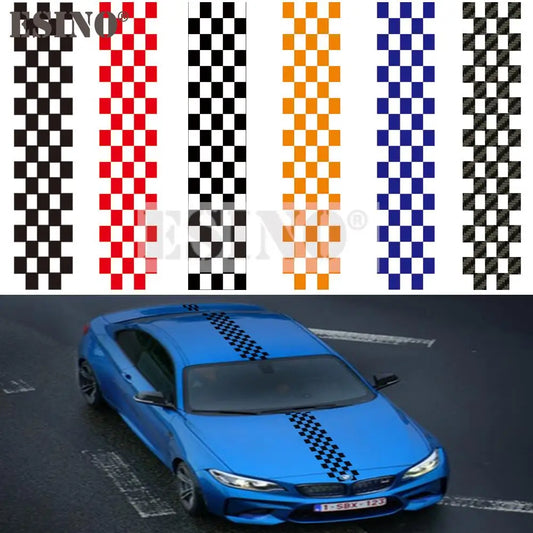 Selling Racing Flag Hood Covers Vinyl Sports Decal Head