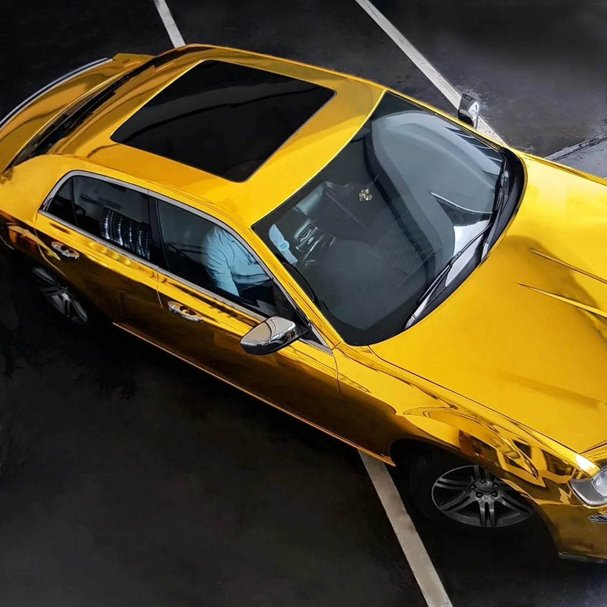 Glossy Chrome Gold Vinyl Film Wrapping Motorcycle Waterproof