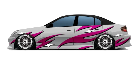 Flame Design Pattern Suitable Wrapping Sticker Side Graphic
