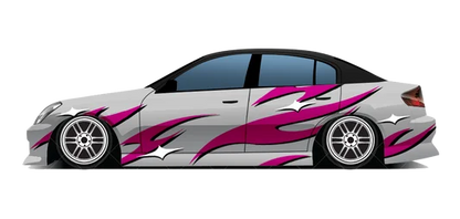 Flame Design Pattern Suitable Wrapping Sticker Side Graphic