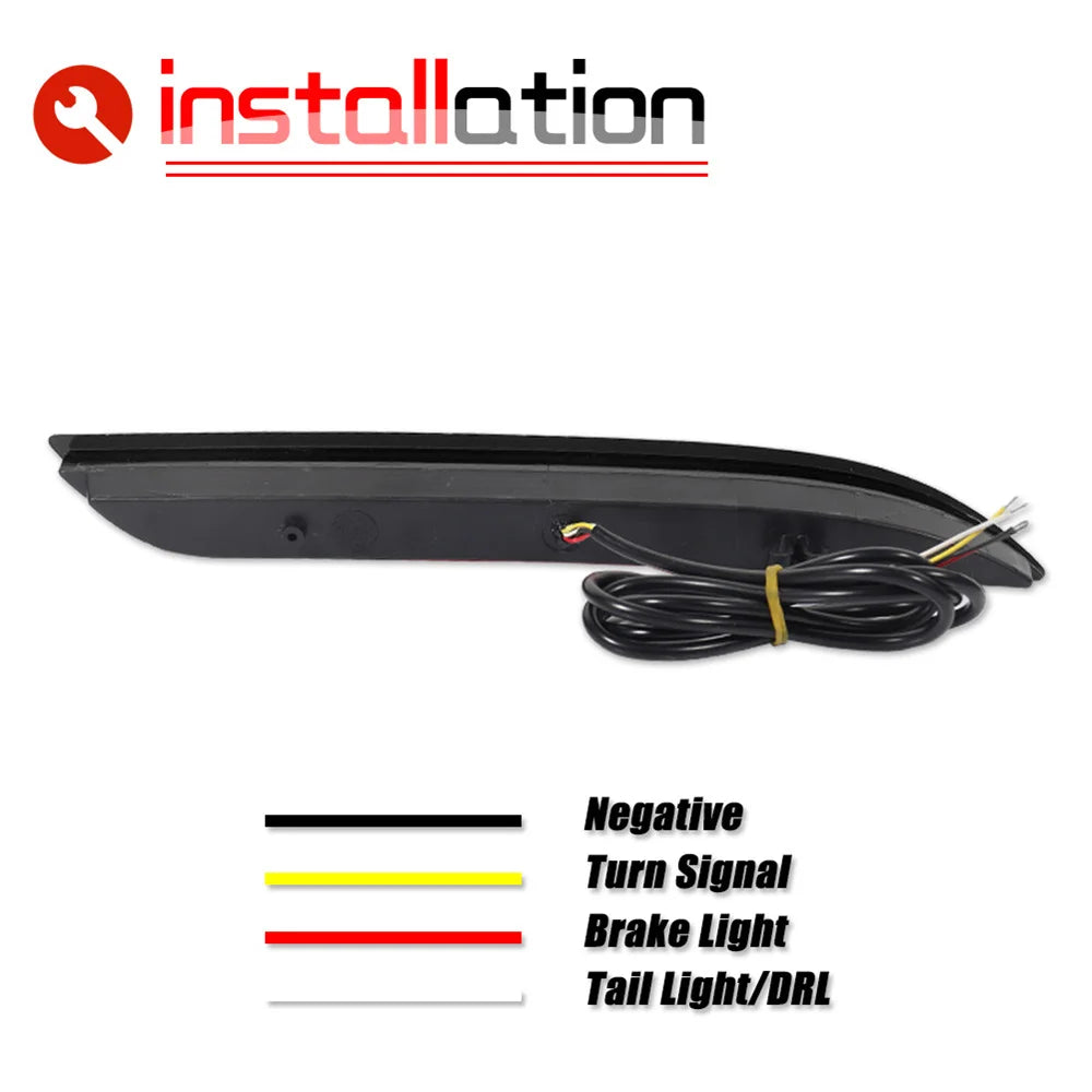 For Ford Mustang 2015-2017 Red Rear Bumper Reflector Tail Brake