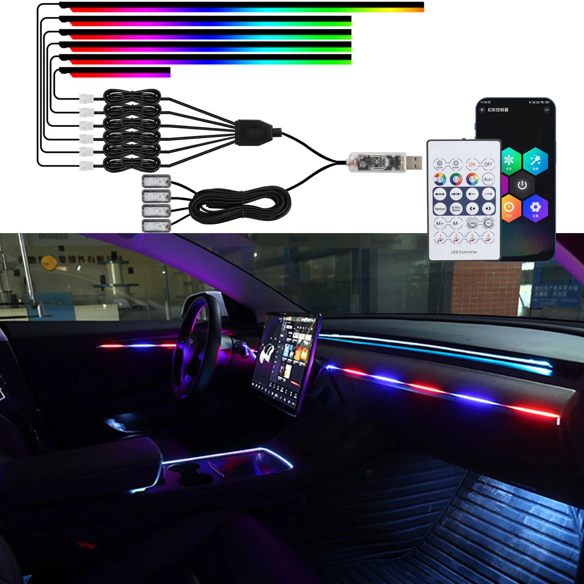 Symphony Ambient Strip Interior Streamer RGB Neon Hidden Acrylic