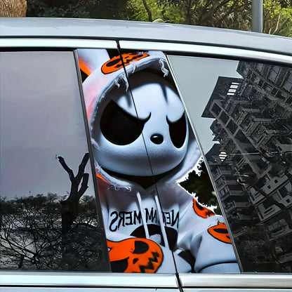 For Glass 2-piece Evil Rabbit Pattern Vinyl b-pillar Sticker
