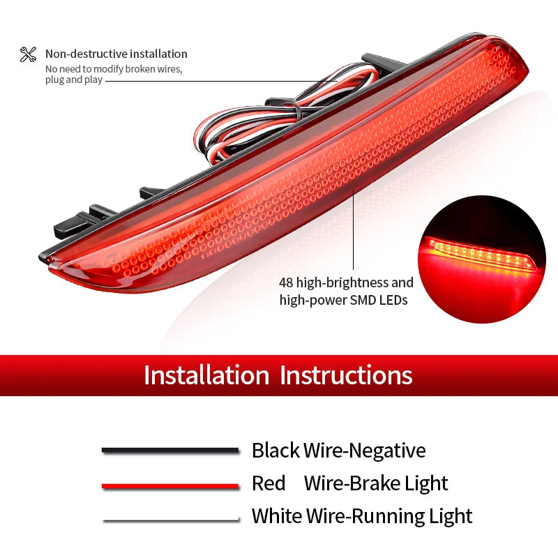 For Honda Fit Stepwgn Rg 2010-2014 Tail Rear Bumper Reflector