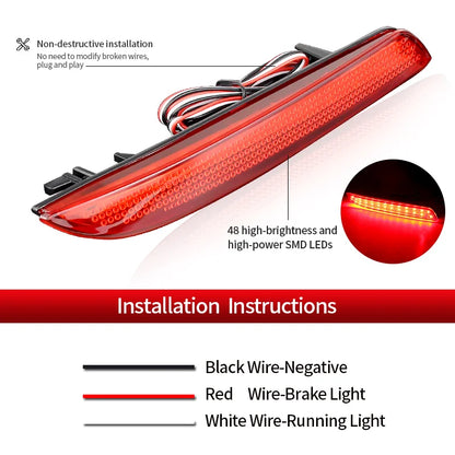 For Honda Fit Stepwgn Rg 2010-2014 Tail Rear Bumper Reflector