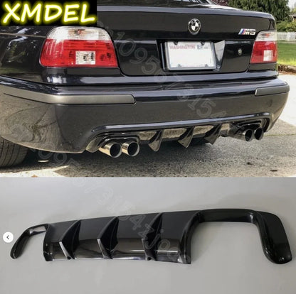 For BMW E39 Diffuser Gloss Black Fake Carbon Fiber Rear M5