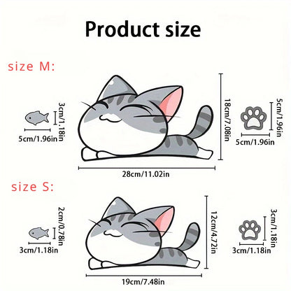 10PCS Cat Fish Stickers Wheel Brow Bumper Sticker Scratches