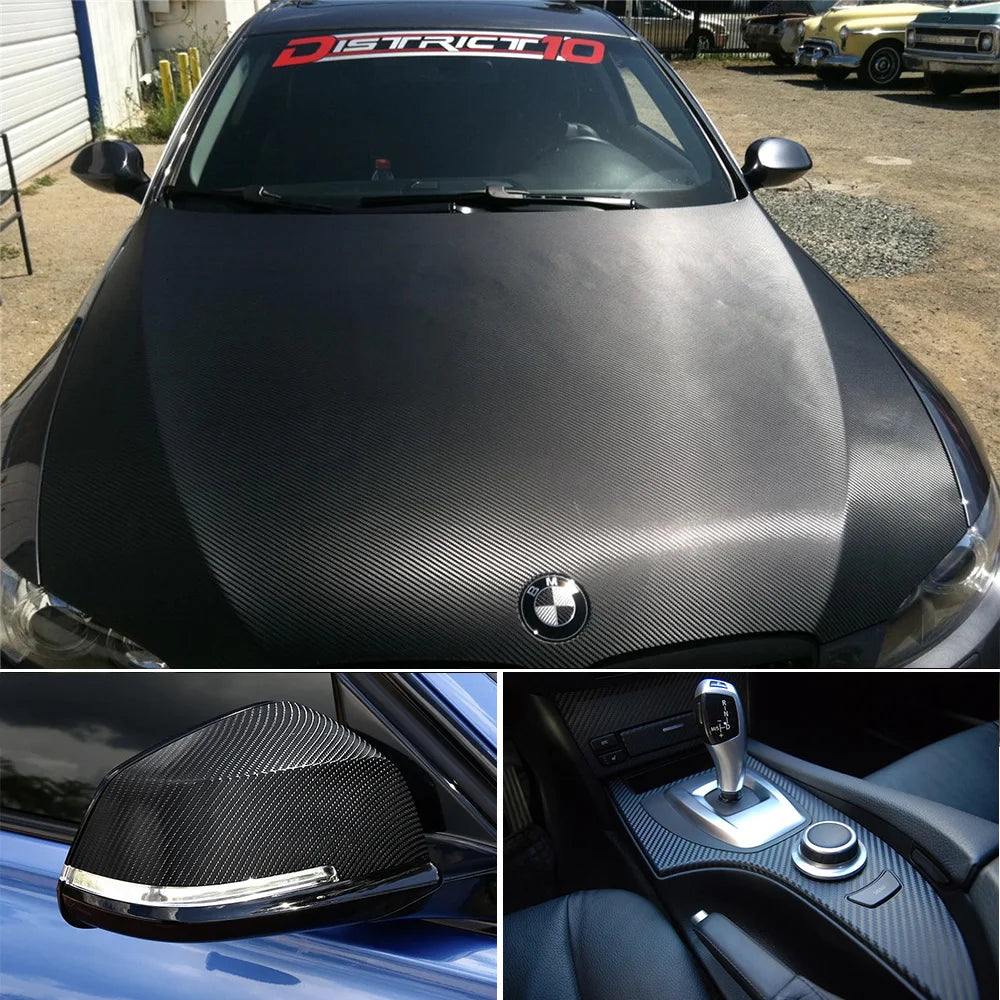 Ultra Glossy Carbon Fiber Vinyl Wrap Film Bubble Sticker