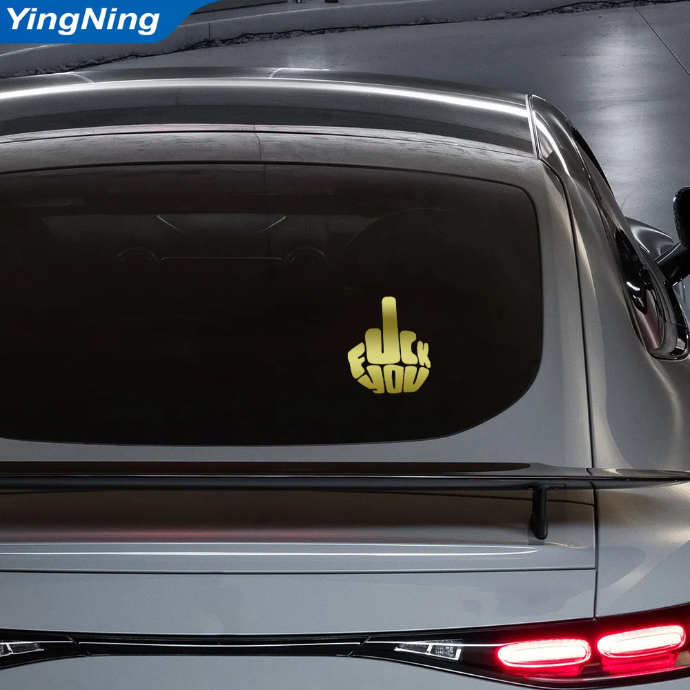 Funny Reflective Middle Finger Sticker Vinyl Window Decal Hand