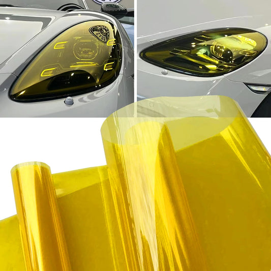 Yellow Headlight Taillight Tint Vinyl Film Sticker Easy Stick