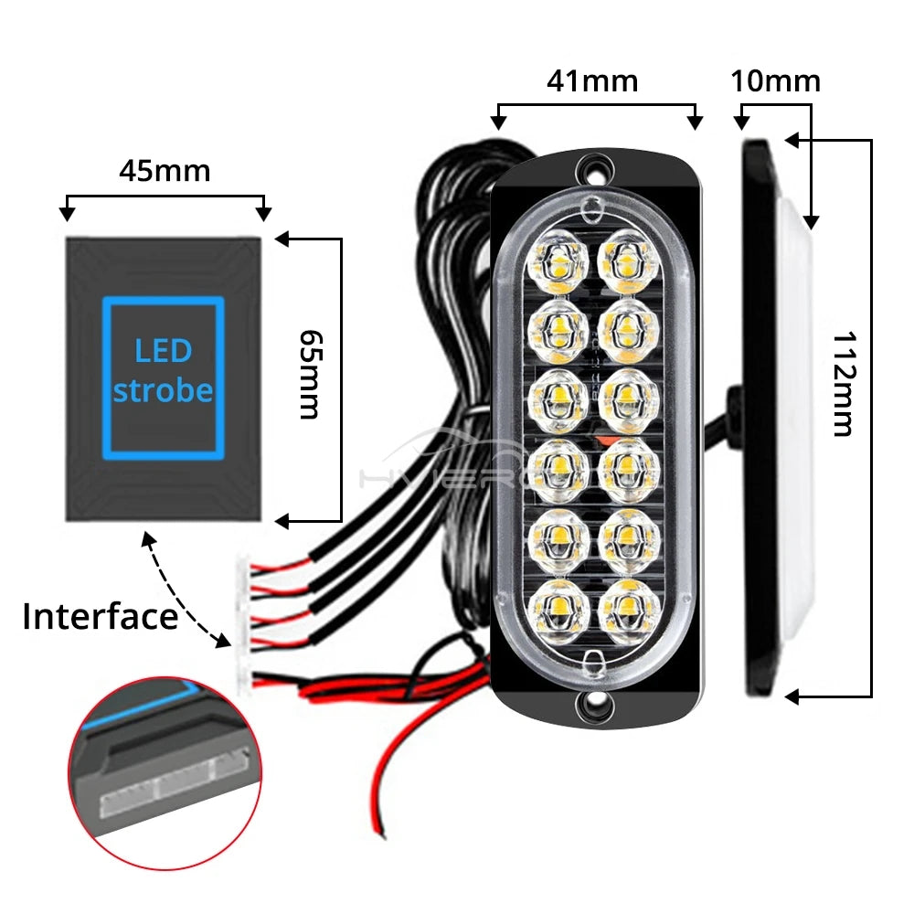 Strobe 36W Brake Parking Day Emergency Beacon Truck Alarm