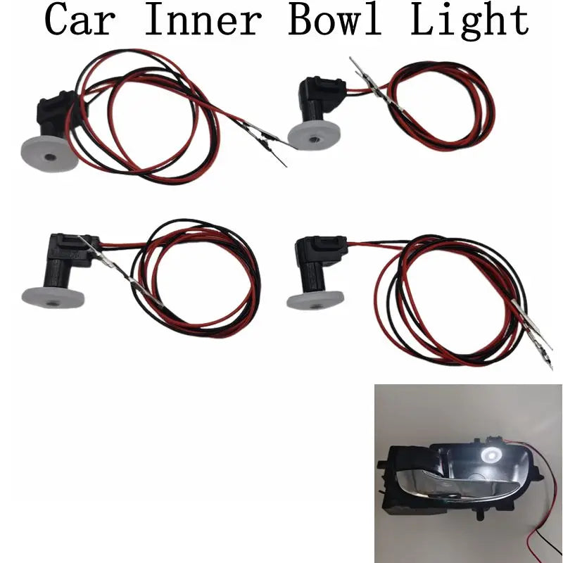 4PCS Ambient Transparent Body Circular Inner Bowl Door Handle
