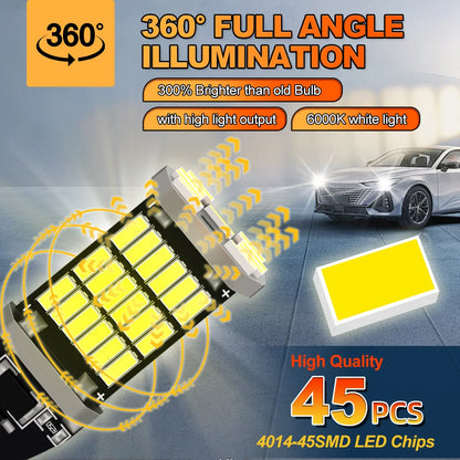 For Peugeot 308 2008 3008 4008 2PCS Reverse Backup T15 W16W 5008