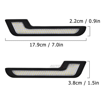 2X Daytime Running White l-shape Strips Smd Glass Lens