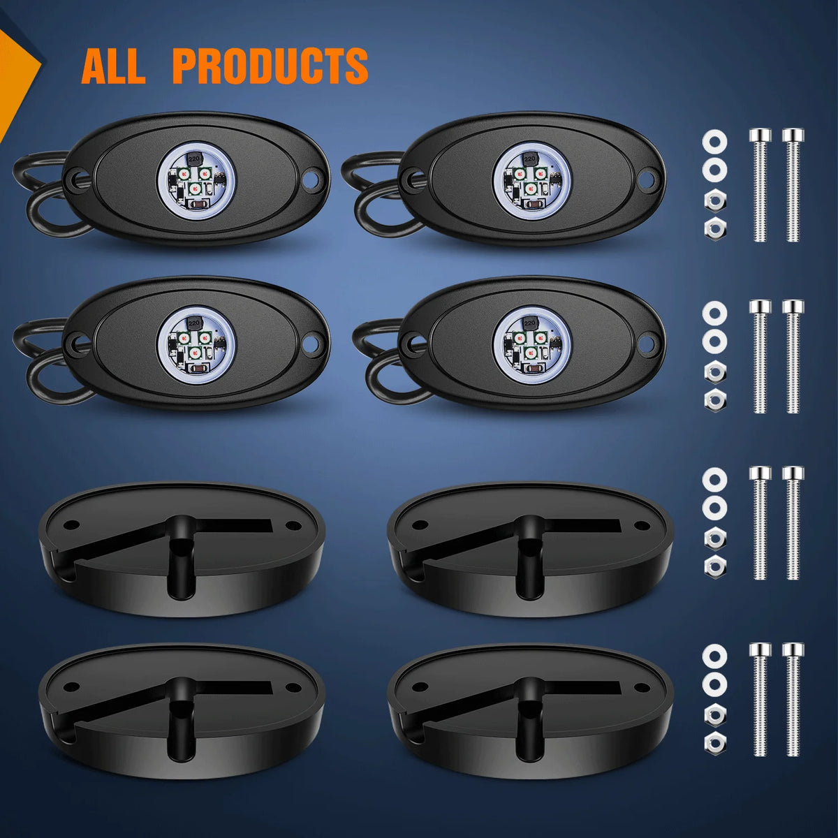 Nilight Rock 6PCS Underglow Wheel Well Pods Waterproof Exterior