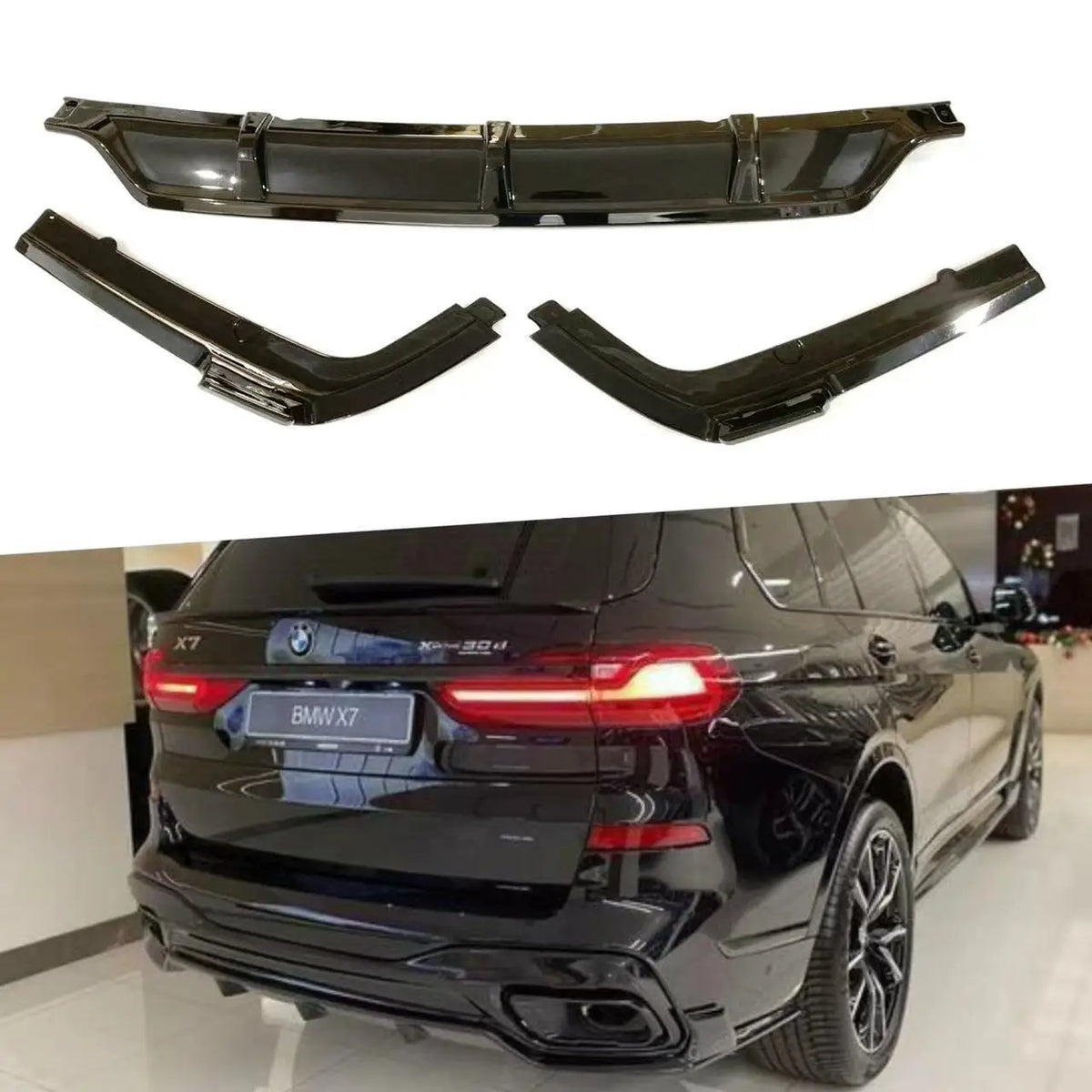 For BMW X7 G07 M Sport Design 12PCS 2019 2022 Rear Diffuser