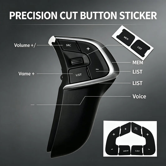 For Citroen C4L 2012-2019 Steering Wheel Button Cover Decal