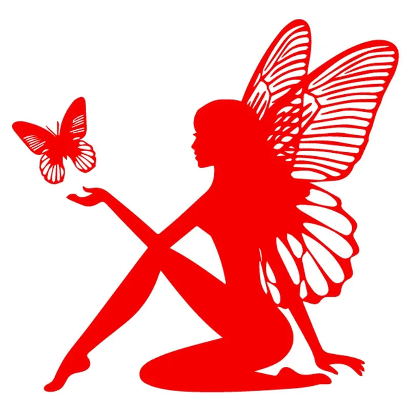 18CM Creativity Butterfly Fairy Fantasy Motorcycle Stickers On