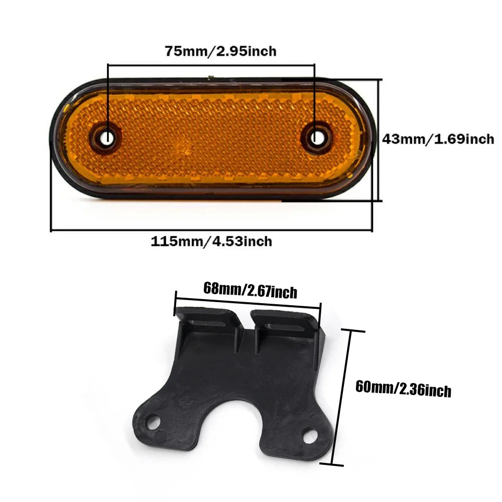 10PCS 24V Truck Side Marker External Rear Clearance Turn