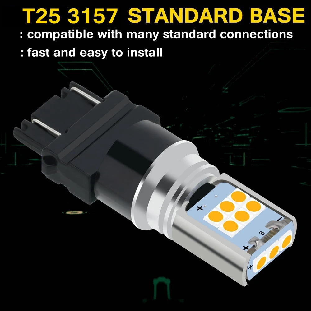 2PCS T20 3157 Bulbs 7443 W21 5W 7440 W21W