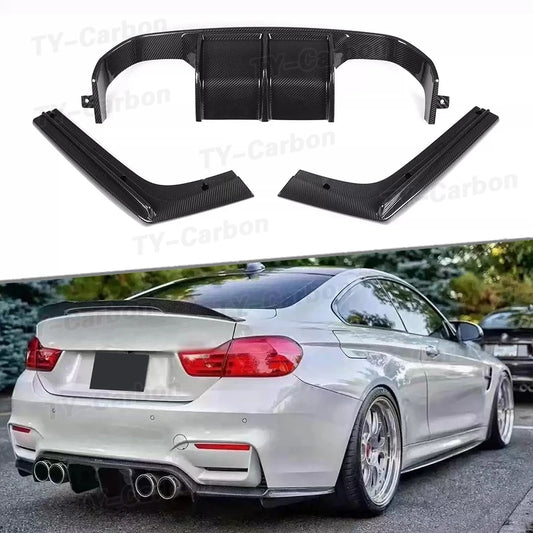 For BMW F80 M3 F82 F83 Real Carbon Fiber Rear Diffuser Lip