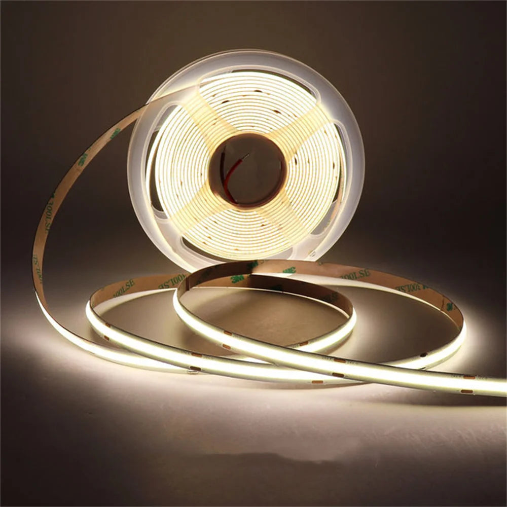 ac220v dc24v 10M Cob Strip Density Flexible Warm Nature