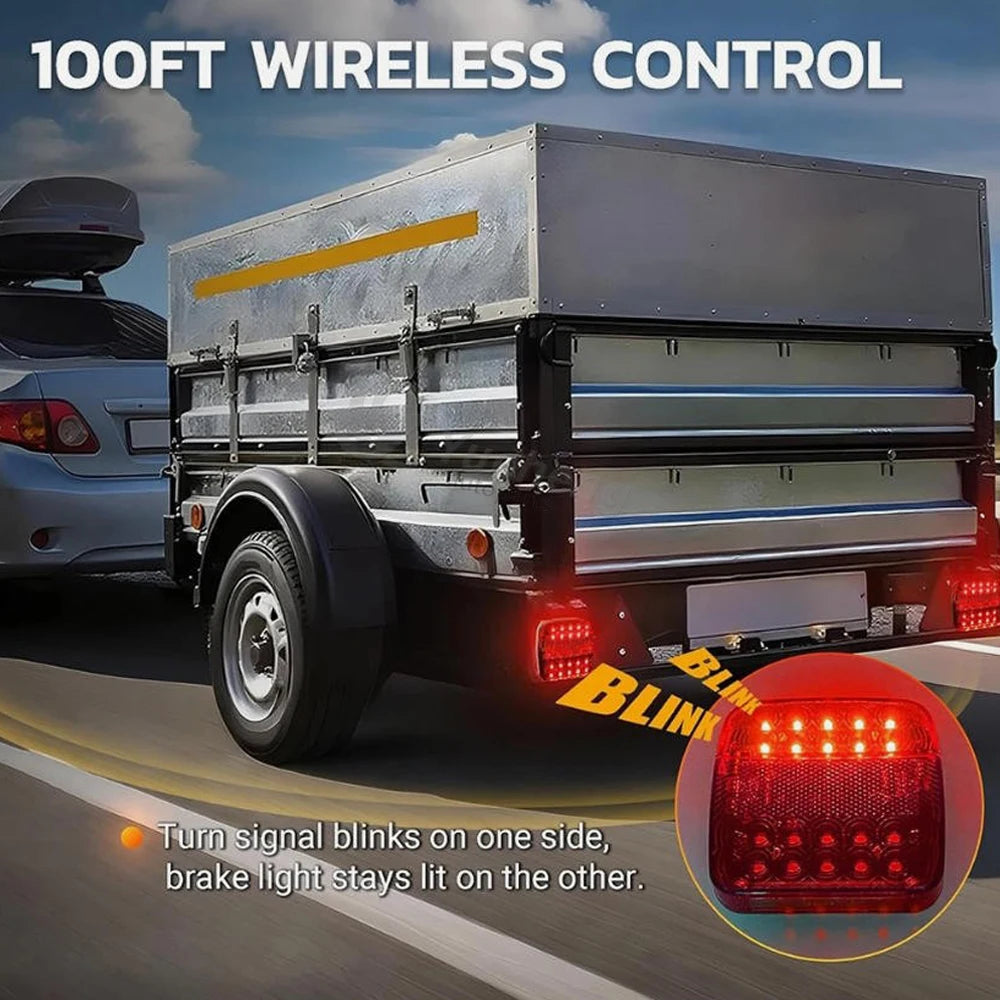 Wireless Magnetic Trailer Tail Taillight Signal Warning Kit