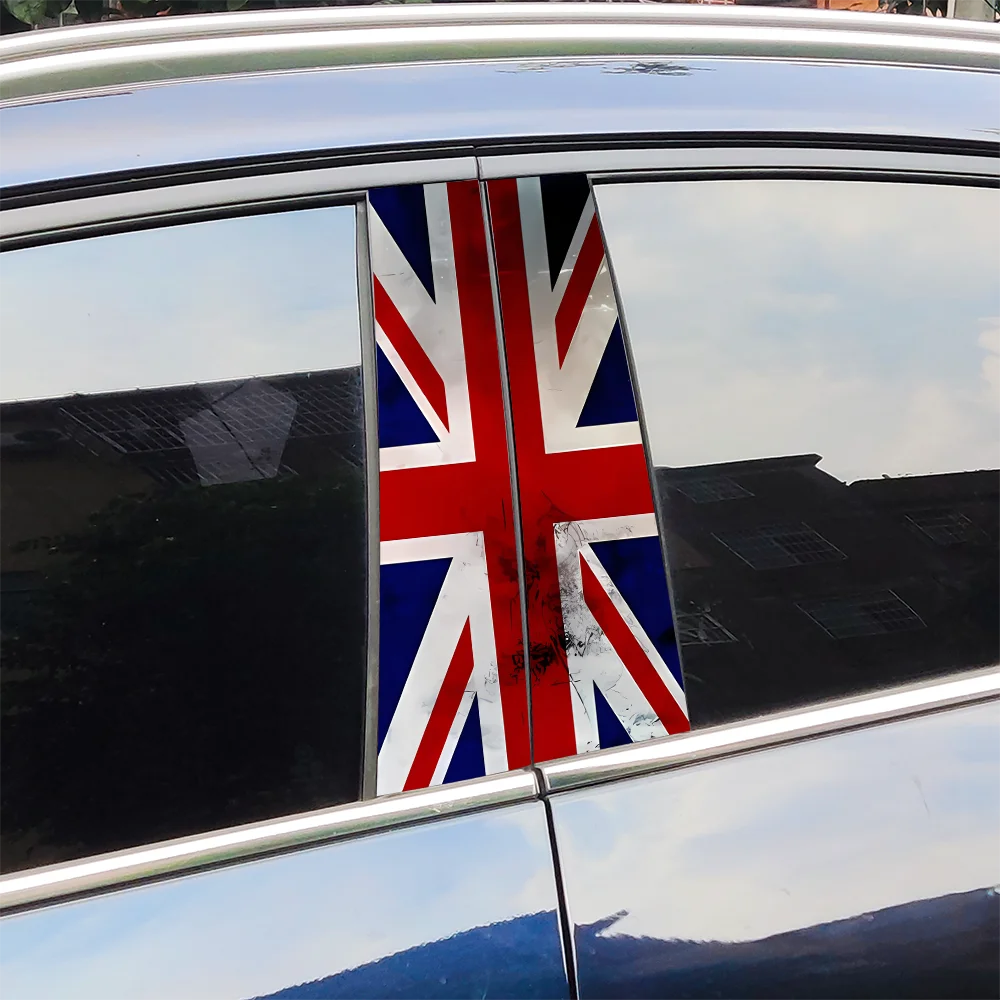 For MINI Auto B-pillar Union Flag Stickers Center Column Decor