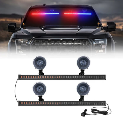 2PCS Strobe 96LED Front Windshield Flash Emergency Bar SUV