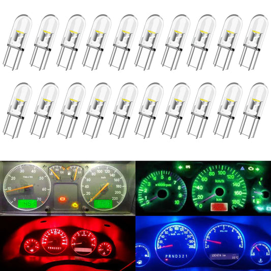 20PCS T5 W3W w1.2w Cob Bulb Dashboard Indicator Instrument