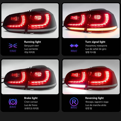For Golf 6 Tail Light Assembly 2010-2012 Modified Flowing
