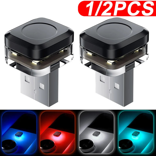 2PCS MINI USB Interior Lighting Dc 5V Atmosphere Laptop