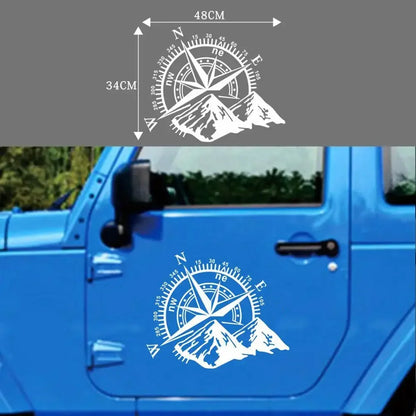 3D Sticker 4X4 Compass Rose Navigate Mountain Offroad Waterproof