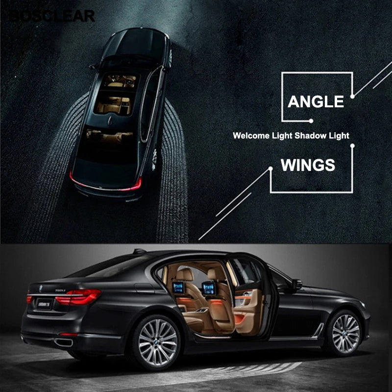 For Tesla BMW Golf Welcome Angel Wings Ange Carpet Puddle