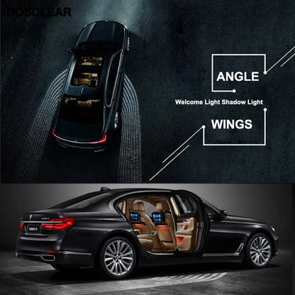 For Tesla BMW Golf Welcome Angel Wings Ange Carpet Puddle