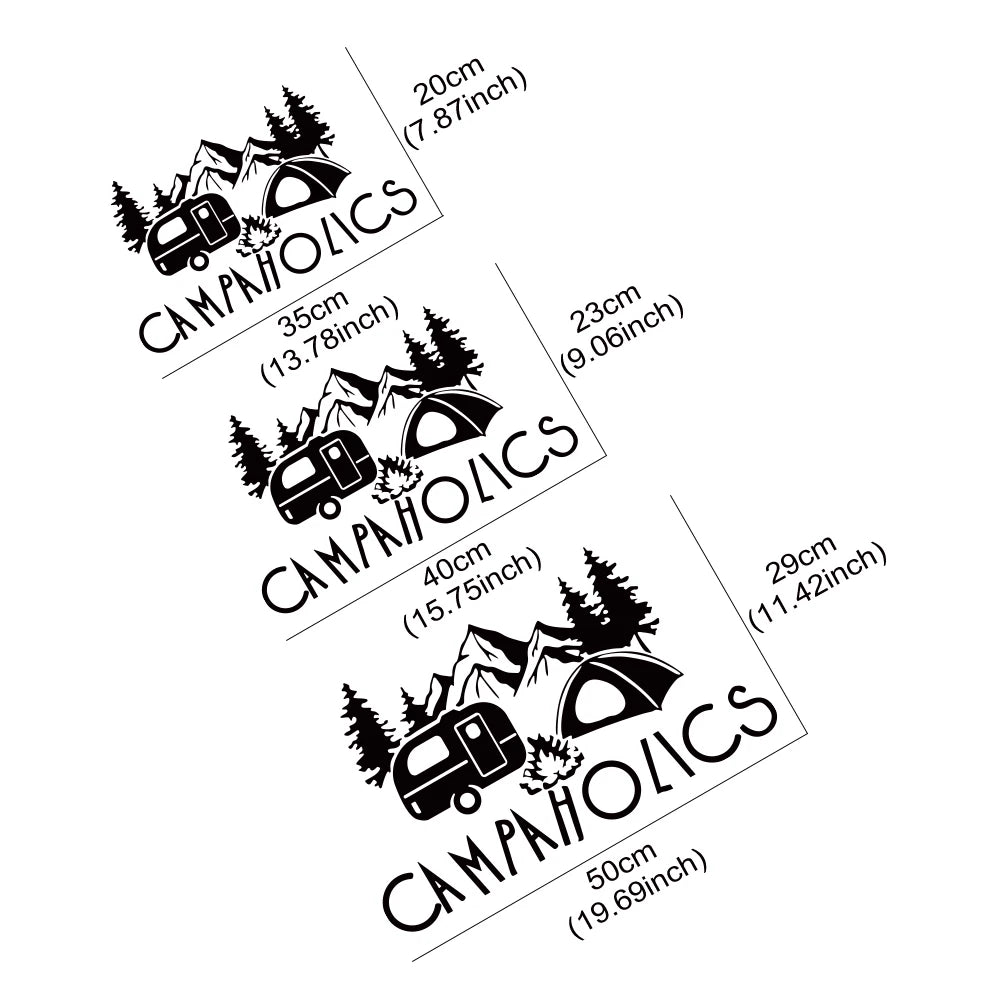 Campaholics Mountain Tree Caravan Camp Sticker Motovan Vinyl