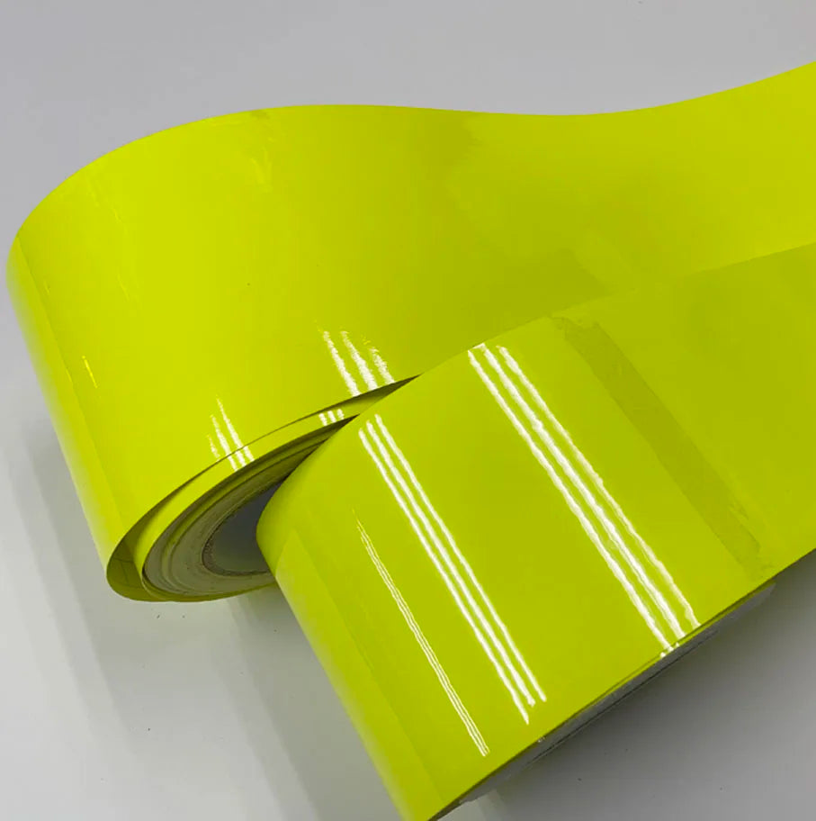 10CM Width Neon Fluorescent Gloss Vinyl Wrap Adhesive Sticker