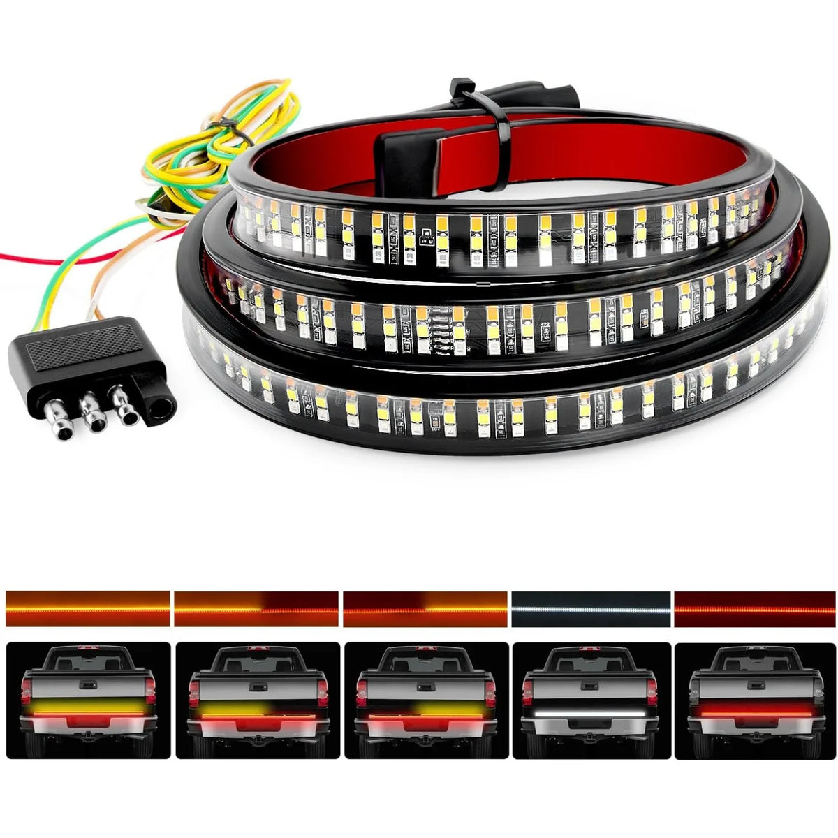 Nilight 60-inch Tailgate Bar 504 Leds Triple Row Strip