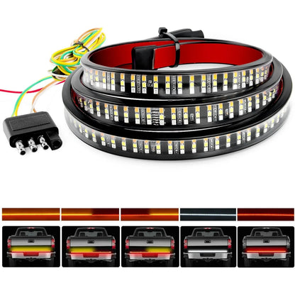 Nilight 60-inch Tailgate Bar 504 Leds Triple Row Strip