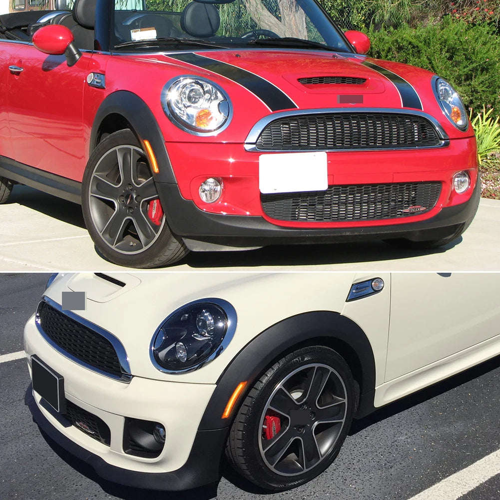 For 2007-2013 2014 MINI Cooper R55 2PCS Front Amber Bumper Side