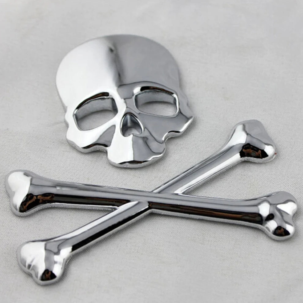 Truck 3D Metal Skull Head Logo Emblem Sticker Decal