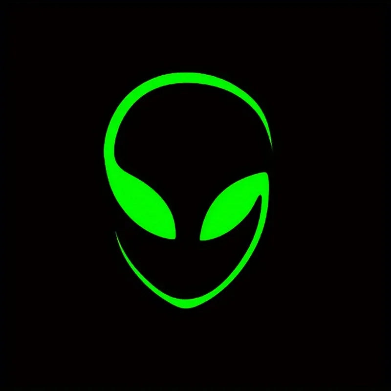 2PCS Alien Head Contour Vinyl Stickers Window Laptop Motorcycle