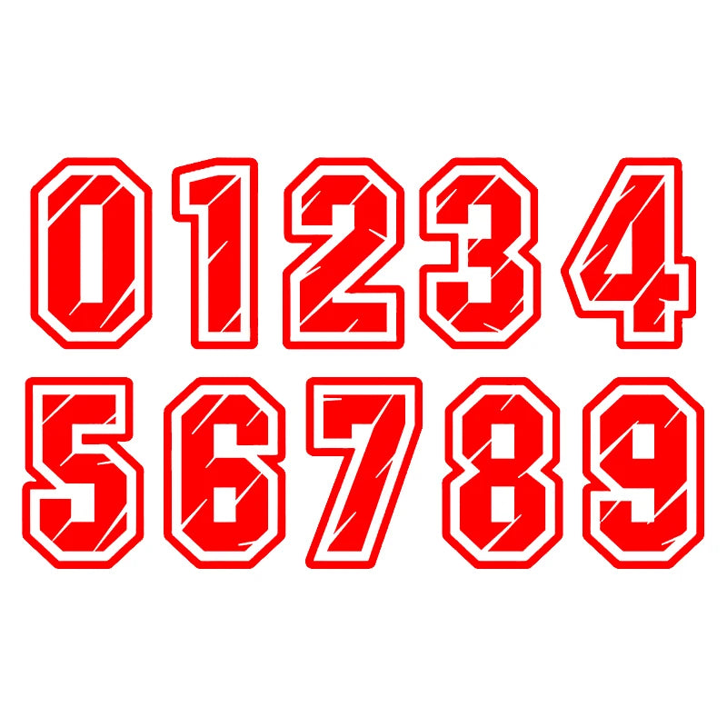 Lykx No Background Figures Racing Number Helmet Vinyl Decals