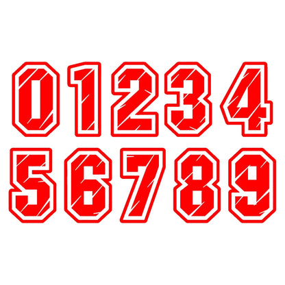 Lykx No Background Figures Racing Number Helmet Vinyl Decals