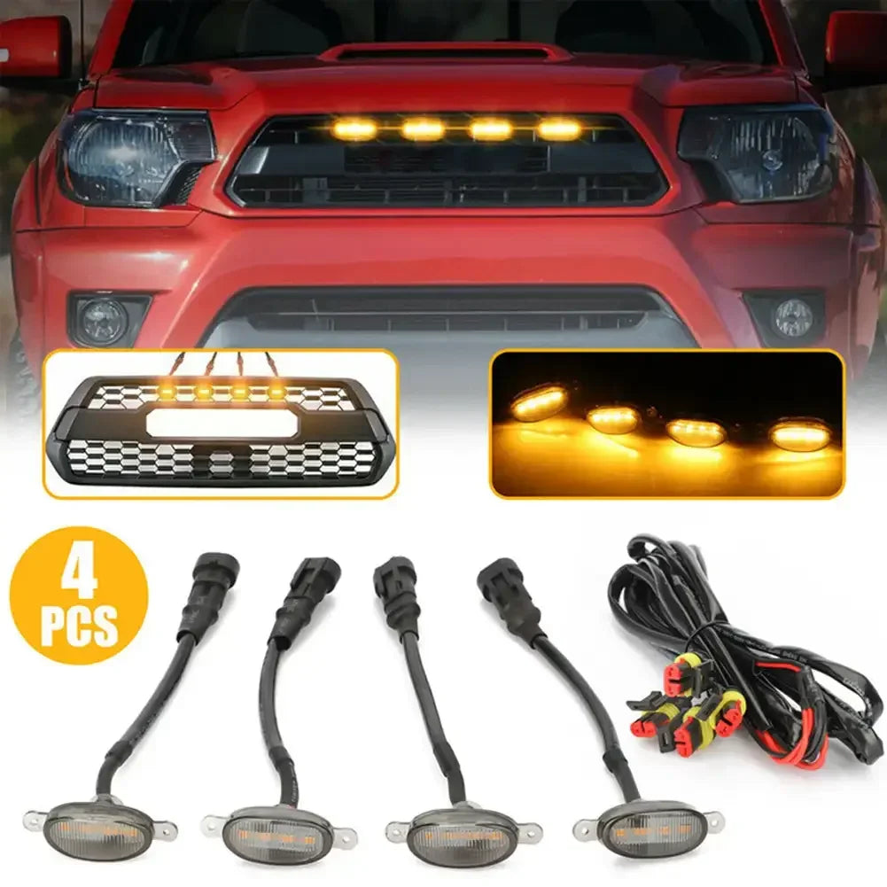 For Ford Toyota Front Grille Driving Drl Harness Amber White