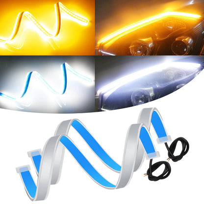 2PCS Start Scan Drl Daytime Running Flexible Headlights White