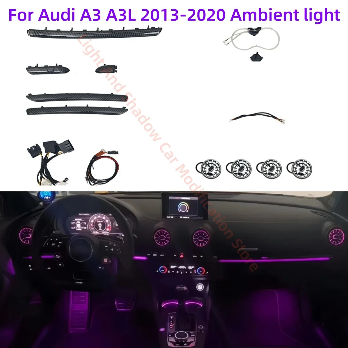 For Audi A3 A3L 2013-2020 Atmosphere Ambient Interior Lighting
