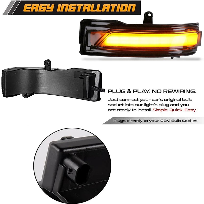 For Dodge Ram 1500 Dt 2019-2023 2PCS Dynamic Side Mirror Blinker