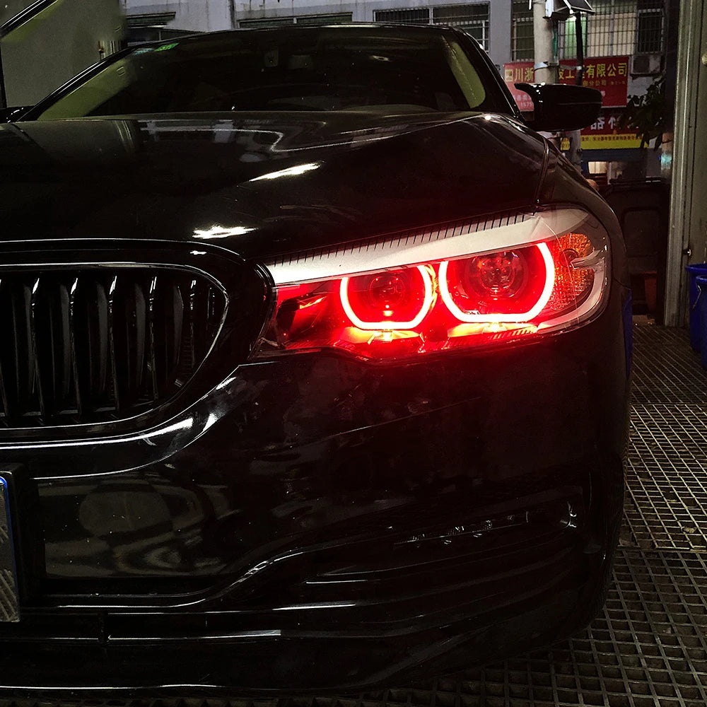 For 2017-20 BMW 5 Series G30 Ice Blue Red Yellow Headlight Angel