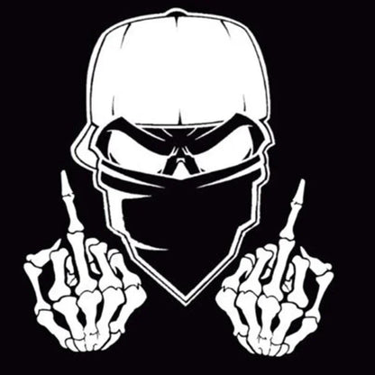 Sticker Window Decal Truck Outdoor Skull F U Middle